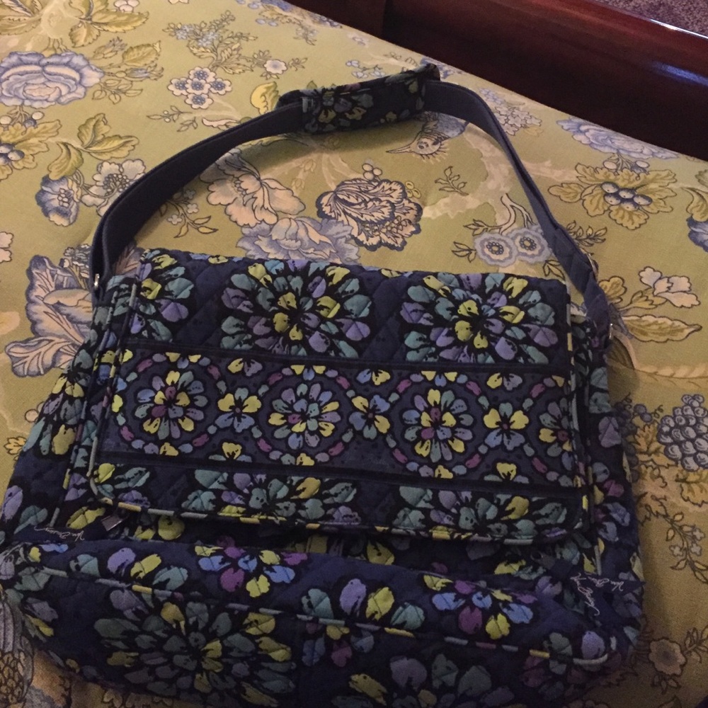 Vera Bradley Messenger Bag-Indigo Pop